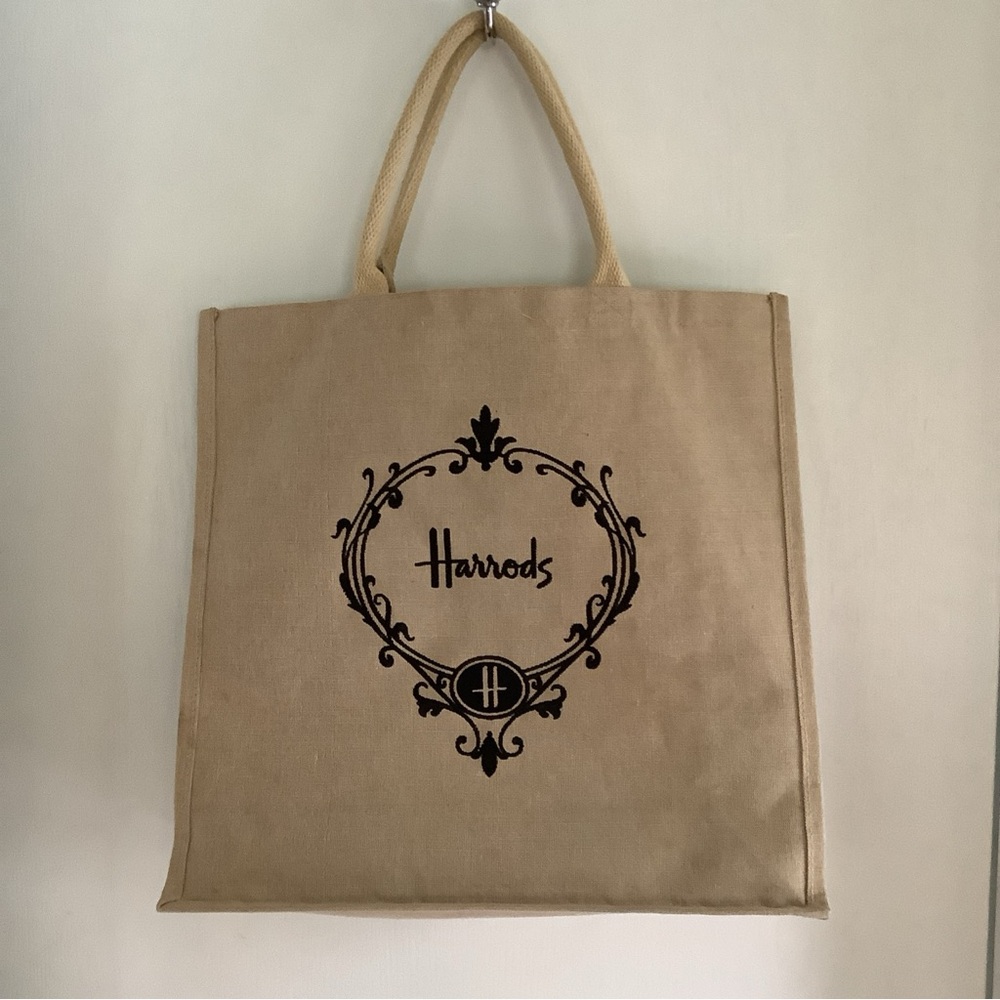 Harraods Jute Embroidered Tote Bag 16x16x6